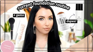 CURRENT FOUNDATION ROUTINE! Hidden Gems + DUPES for Milk Makeup Cream Bronzer & Hourglass Veil Spray