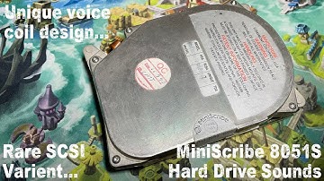 MiniScribe 8051S Hard Drive Sounds - Rare SCSI variant of the drive with the most unique voice coil!