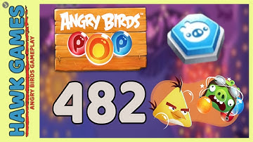 Angry Birds Stella POP Bubble Shooter Level 482 - Walkthrough, No Boosters