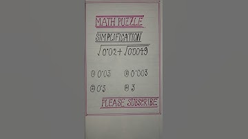 #MATH PUZZLE#MATHEMATICS #ARITHMETIC#SIMPLIFICATION  #SHORTS #SHORTS VIDEO #YTSHORTS #YOUTUBESHORTS