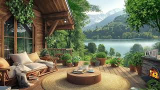 Relaxing Piano Jazz Music for Work, Study 🌿 Cozy Summer Porch on Mountain Ambience in the Morning