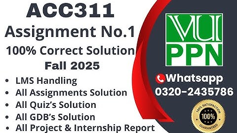 ACC311 Assignment 1 solution fall2025 #acc311