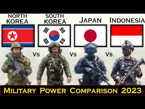 North Korea vs South Korea vs Japan vs Indonesia Military Power Comparison 2023