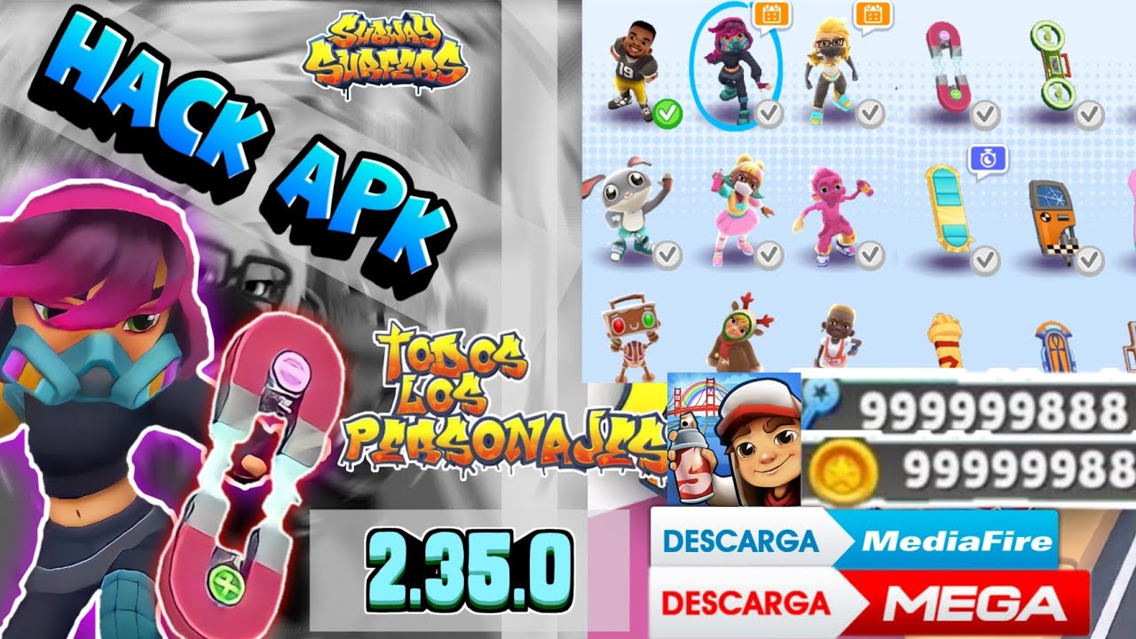 ✓SUBWAY SURFERS HACK APK 2.35.0, TODOS LOS PERSONAJES