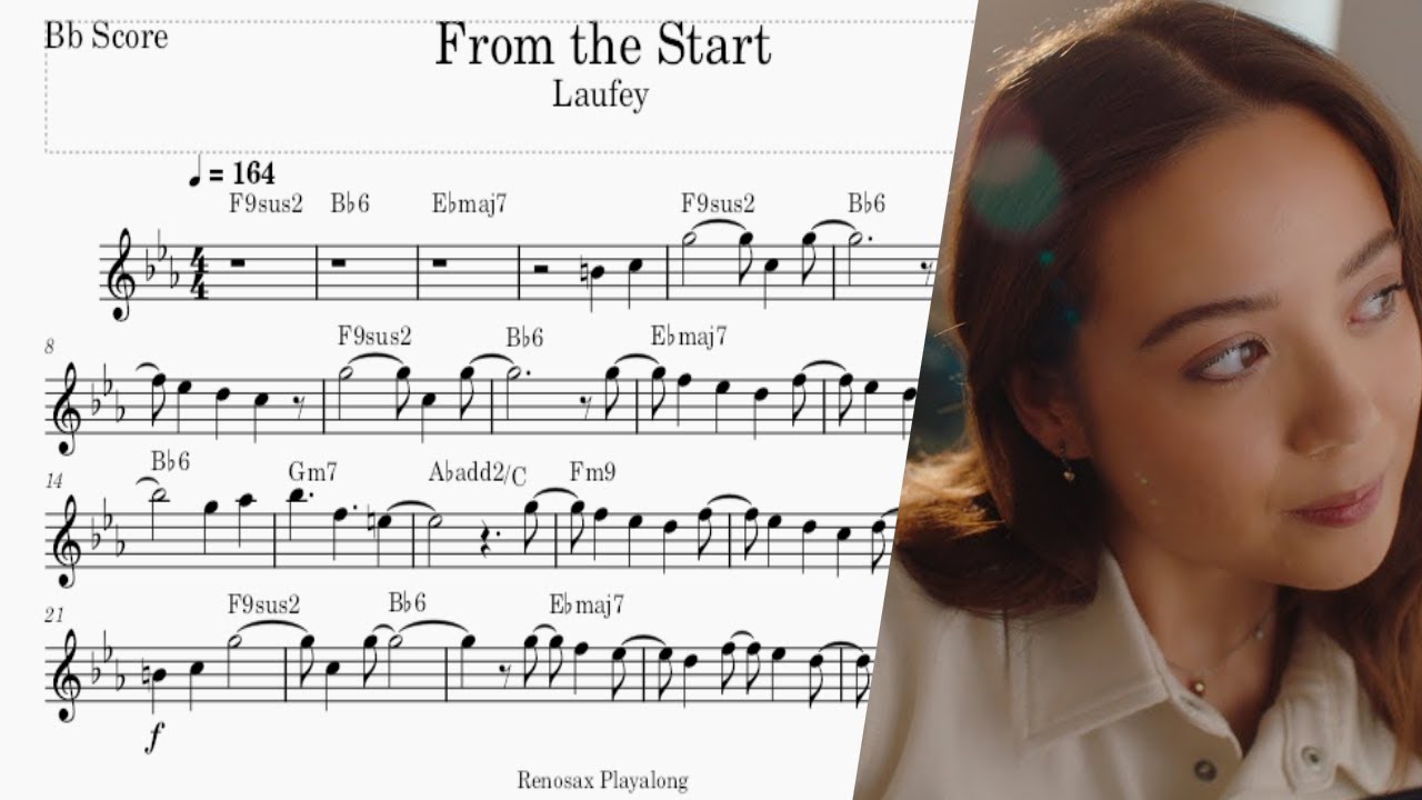 From The Start (Laufey) Bb Tenor Sax Sheet Music Score