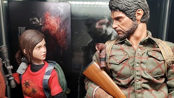 The Last of Us Joel and Ellie with "Pandemic" diorama