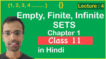 Empty, Finite & Infinite Sets | Class 11 Maths Chapter 1 NCERT | Lec. 4 (in Hindi)
