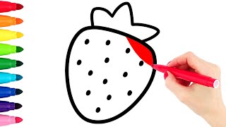 8 Fruits Coloring And Drawing For Kids, Toddlers