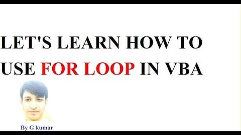 How to use for loop in VBA||Hindi||
