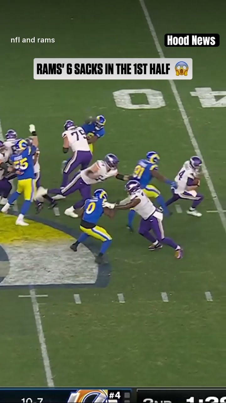 6 sacks in the first half #hoodnews #samdarnold #vikings #larams #NFL #defense #omg #how #wow #wtf