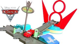 Cars Jump & Race Flo's V8 Cafe Playset Story Sets 2015 NEW using Tractor Tipping Launcher