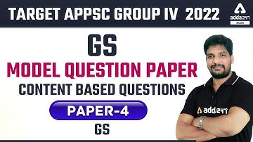 APPSC Group 4/ Endowment Officer 2022 | GS Model Question Paper - 4 | Content Based Questions