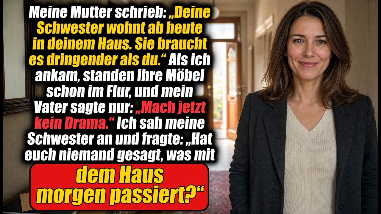 Meine Schwester zog in mein geerbtes Haus ein—meine Eltern „Sie braucht es dringender “…