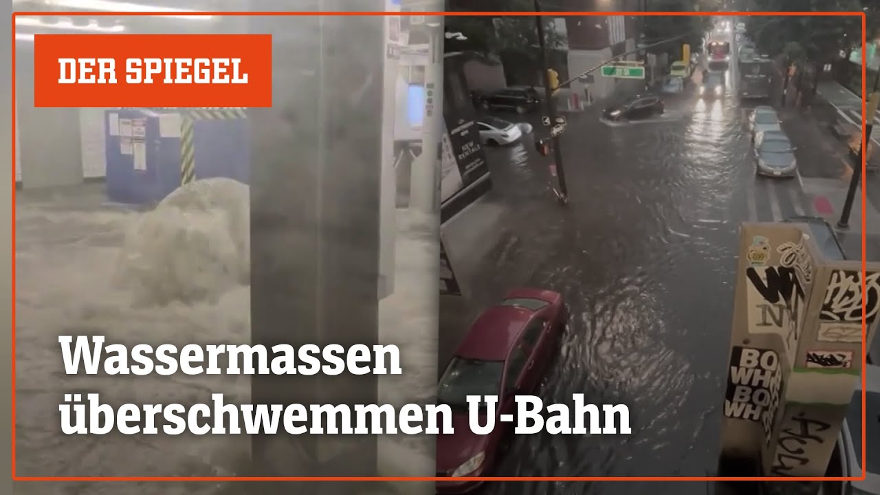 Unwetter in New York City: Wassermassen überschwemmen U-Bahn | DER SPIEGEL