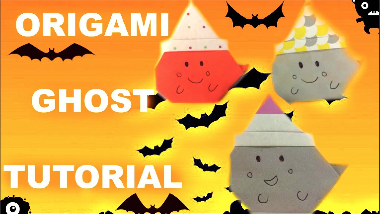 ORIGAMI GHOST HALLOWEEN TUTORIAL EASY - YouTube