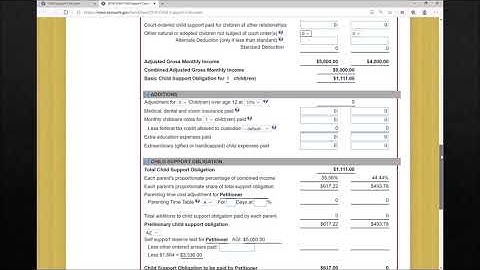 Arizona child support calculation (2020)