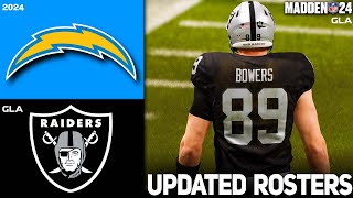 raiders vs. chargers | 2024 - 2025 updated rosters | madden 24 ps5