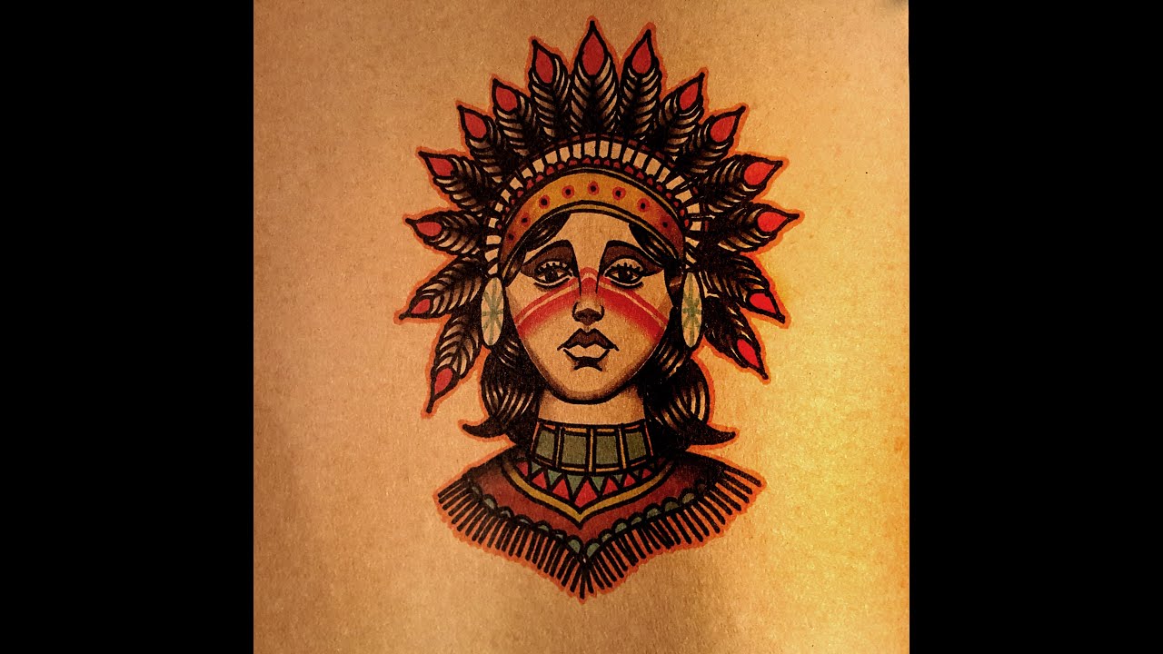 How To Draw An Old School Native American Girl Front View YouTube How To Draw An Old School Native American Girl Front View YouTube