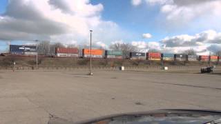 CSX Intermodal Train on Elevated Tracks