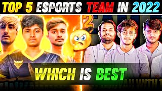 TOP 5 BEST ESPORTS TEAM IN INDIAN SERVER || #garenafreefire | #esports