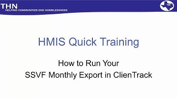 HMIS Quick Train: Exporting and Uploading Your SSVF Data