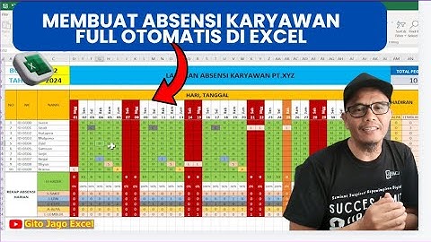L24 - Cara membuat Absensi otomatis untuk karyawan dan siswa | #gitojagoexcel