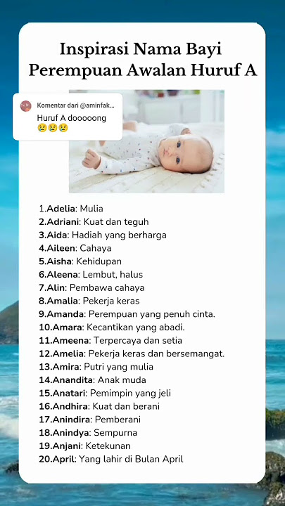 Ide Nama Bayi Perempuan Awalan Huruf A Cantik dan Bagus #idenamabayi #namabayiperempuan