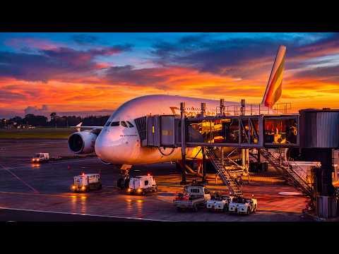 4K · Emirates A380 Business Class flight review · Bali to Dubai night flight · 🇦🇪 · Trip Report