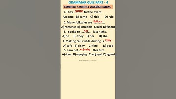 Grammar Quiz ll English Grammar question ll English Grammar Test ll Part-4 #grammarquiz #grammartest