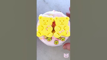 🍓🧸 Slime ASMR: Straw-beary Cookies from Momo Slimes #slime #asmr #slimeasmr #satisfying