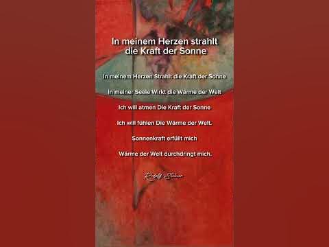 Rudolf Steiner In meinem Herzen strahlt die Kraft der Sonne! YouTube