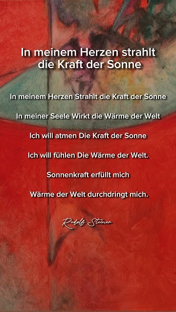Rudolf Steiner In meinem Herzen strahlt die Kraft der Sonne! YouTube