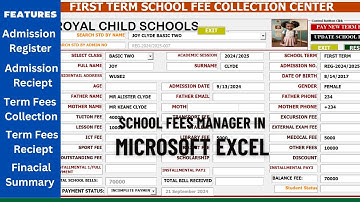 MANAGE SCHOOL FEES WITH MICROSOFT EXCEL | SIMPLE & POWERFUL FEE MANAGEMENT SYSTEM 2