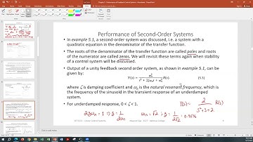 Linear Control Systems- Lecture 7 - Performance of Linear Feedback Systems - Part II