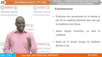 IP-INFO INFORMATIQUE PREMIERE CDE LECON 3 UTILISATION DES STRUCTURES ITERATIVES EN ALGORITHMIQUE