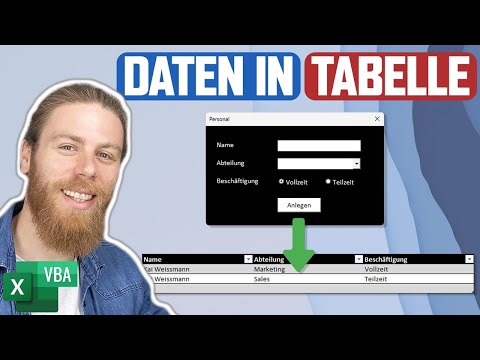 Video: Wie erfasse ich Daten aus einer UserForm in eine Excel-Tabelle?