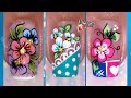 3 Decoraciones de uñas con flores para practicar/Diseño de uñas flores para principiantes/uñas flor