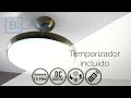 Vídeo: Ventilador de Techo Siroco 36-24W, con luz LED, aspas retractiles transparentes plegables, motor DC silencioso, color cuero