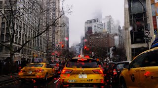 Rainy Drive Through New York City 4K - Ambient Sounds