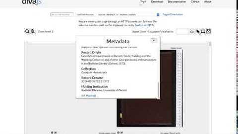 Export from the IIIF Diva.js viewer to Mirador