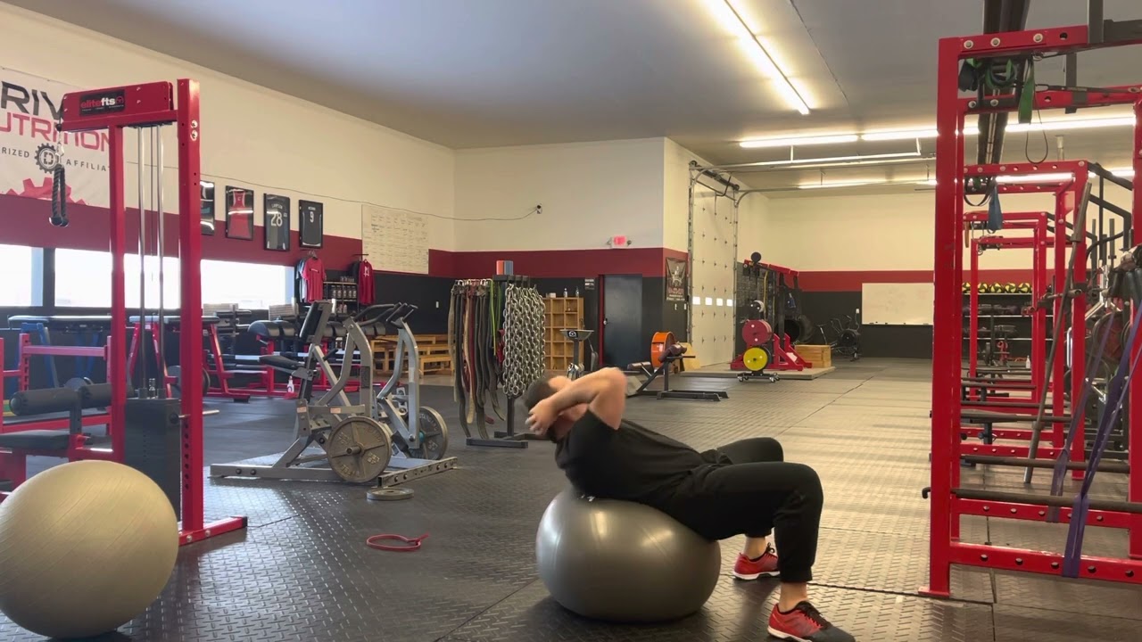 Swiss Ball Sit Up w Weight YouTube