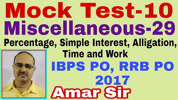 Mock Test-10 | Miscellaneous Questions-29 |IBPS PO/RRB PO| 2017: Unique Objective solution #Amar Sir