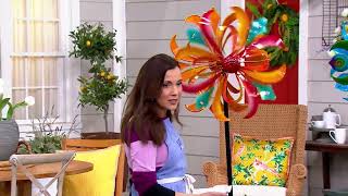 Plow & Hearth Dual Sided Rainbow with Gemstones Wind Spinner on QVC