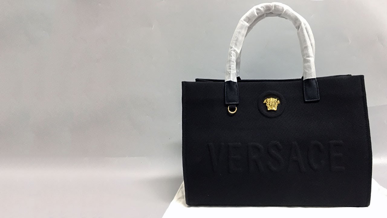 Versace La Medusa Canvas Large Tote Bag Black Review