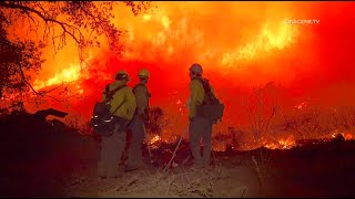 HUGE Flames, Firefighters Struggle To Control Chaparral Fire Overnight | Murrieta