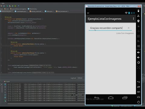 Lista con imágenes Android nativo y Filtro (ListView) - YouTube