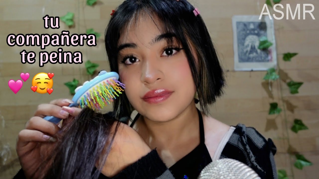 ASMR la chica de atrás juega con tu cabello en clase 🤭💗💆🏻‍♀️