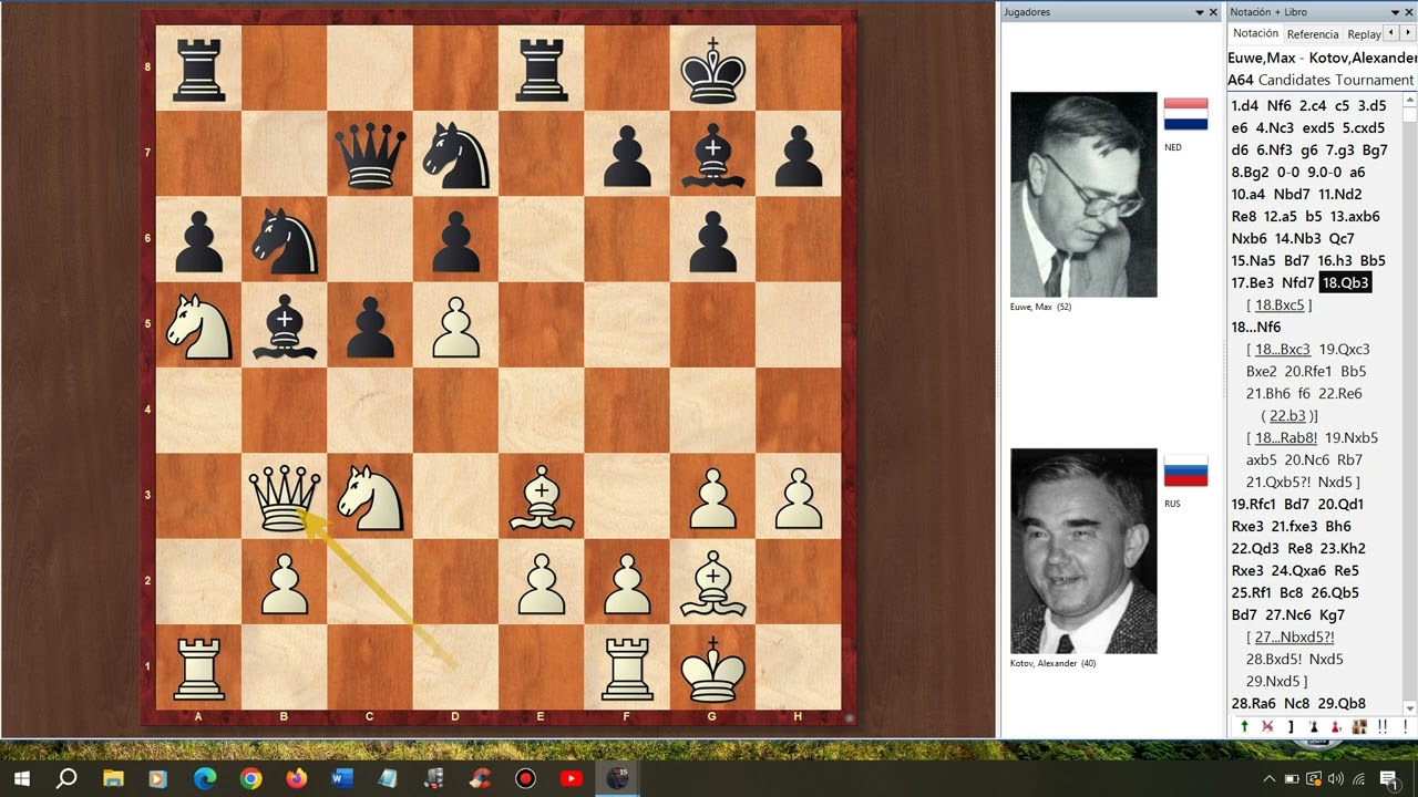 EUWE - KOTOV; TORNEO DE CANDIDATOS, ZURICH 1953. RONDA 1; 30/08/1953; DEFENSA  INDOBENONI