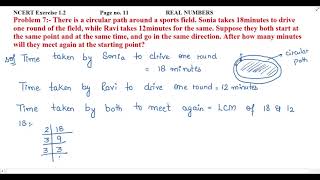 There is a circular path around a sports field. Sonia takes 18minutes to drive one round of the.... screenshot 4