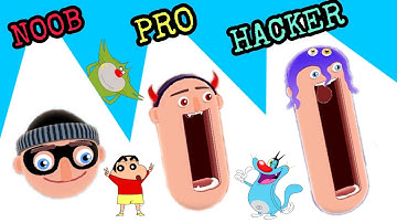 Noob vs Pro vs Hacker in Hopping Heads | Oggy and Jack | Tiroti Gaming